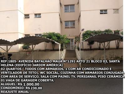 Apartamento para Locação, em Araguari, bairro SANTA HELENA, 2 dormitórios, 1 banheiro, 1 vaga